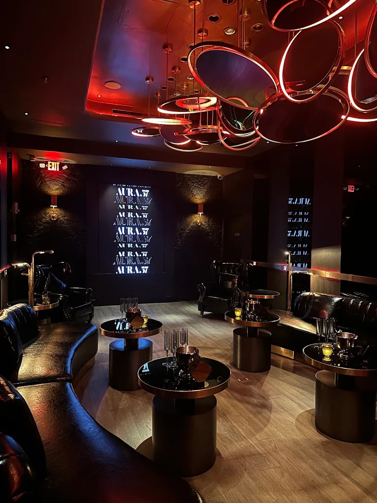 sleek elegant lounge aura 57 in manhattan